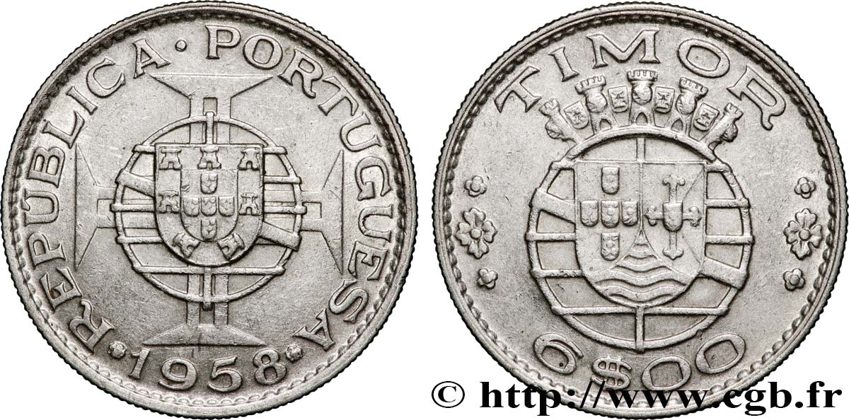 TIMOR 6 Escudos Colonie Portugaise 1958  q.SPL 