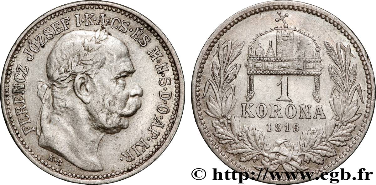 HUNGARY 1 Korona François-Joseph 1915 Kremnitz AU 