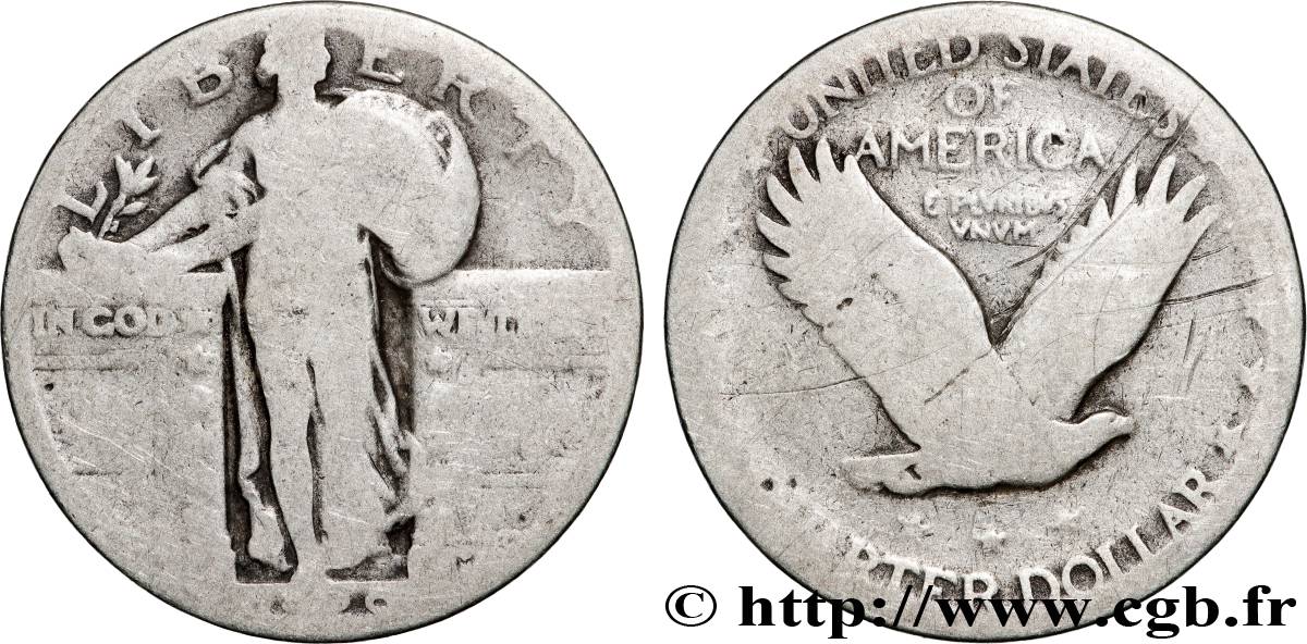ÉTATS-UNIS D&nbsp;AMÉRIQUE 1/4 Dollar Liberté 1929 Philadelphie B 