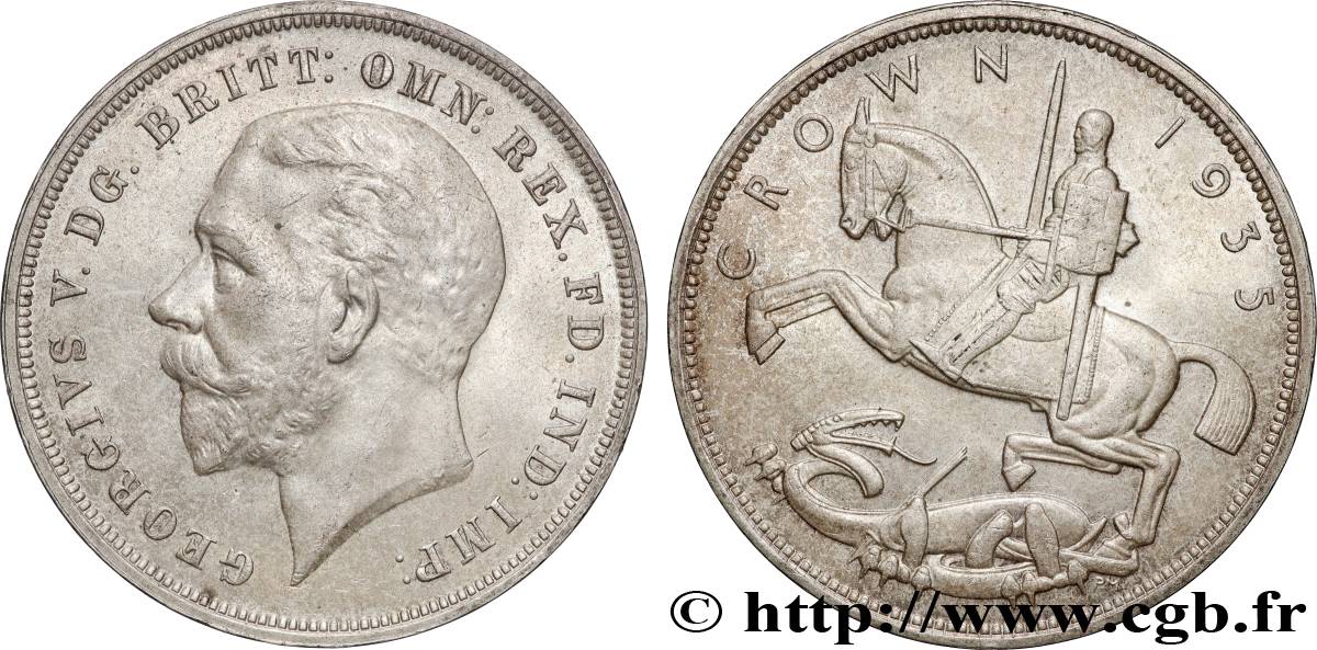 UNITED KINGDOM 1 Crown Georges V 1935  AU 