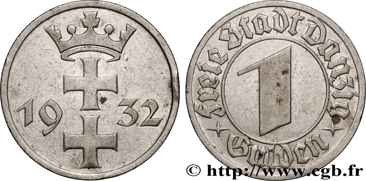 DANTZIG - VILLE LIBRE DE DANTZIG 1 Gulden 1932  TTB+ 