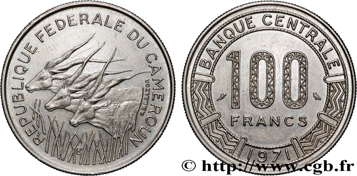 CAMEROUN 100 Francs République Fédérale du Cameroun 1971 Paris SUP 