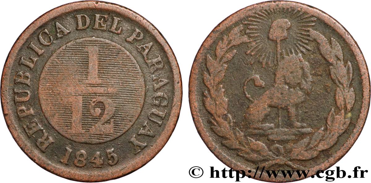 PARAGUAY 1/12 Real Lion 1845 Asuncion VF 