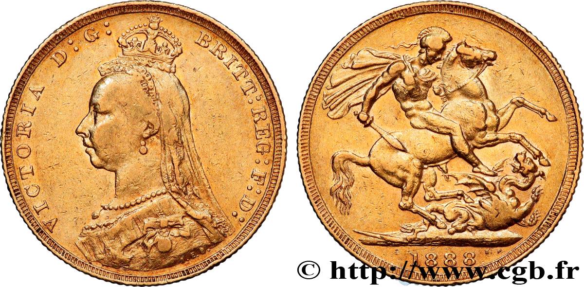 GOLD-, PALLADIUM- UND PLATIN-INVESTITIONEN 1 Souverain Victoria buste du jubilé 1888 Londres SS 