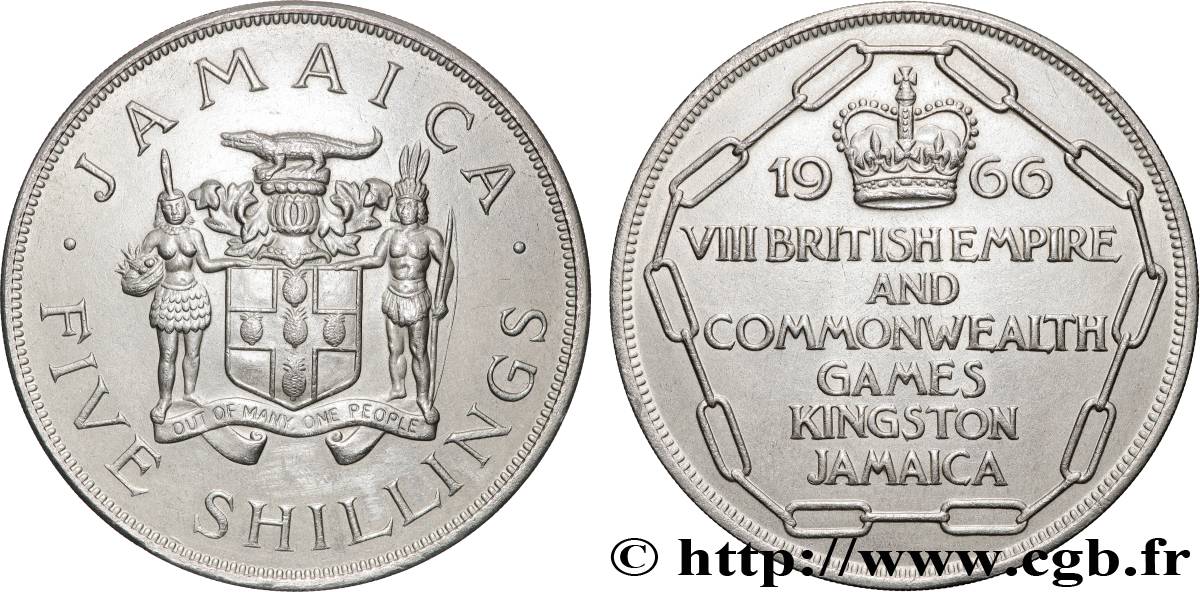 JAMAÏQUE 5 Shillings VIIIe Jeux de l’Empire Britannique et du Commonwealth 1966  SPL 