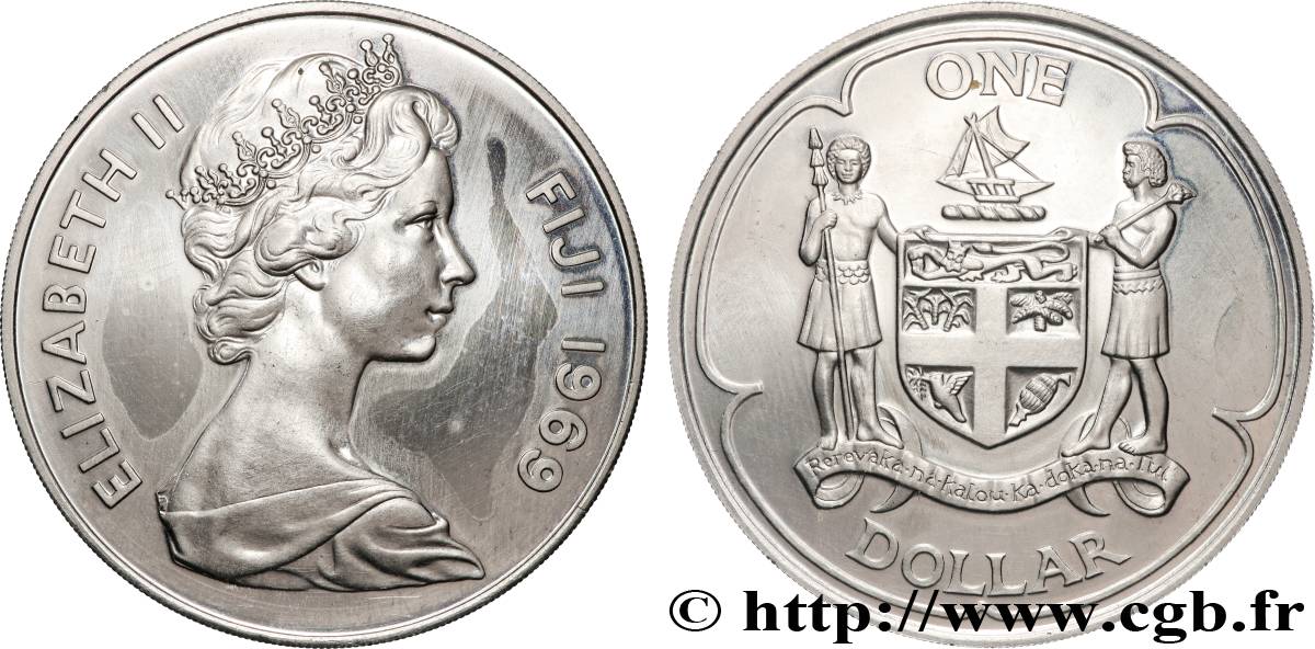 FIJI 1 Dollar Elisabeth II / emblème 1969  MS 