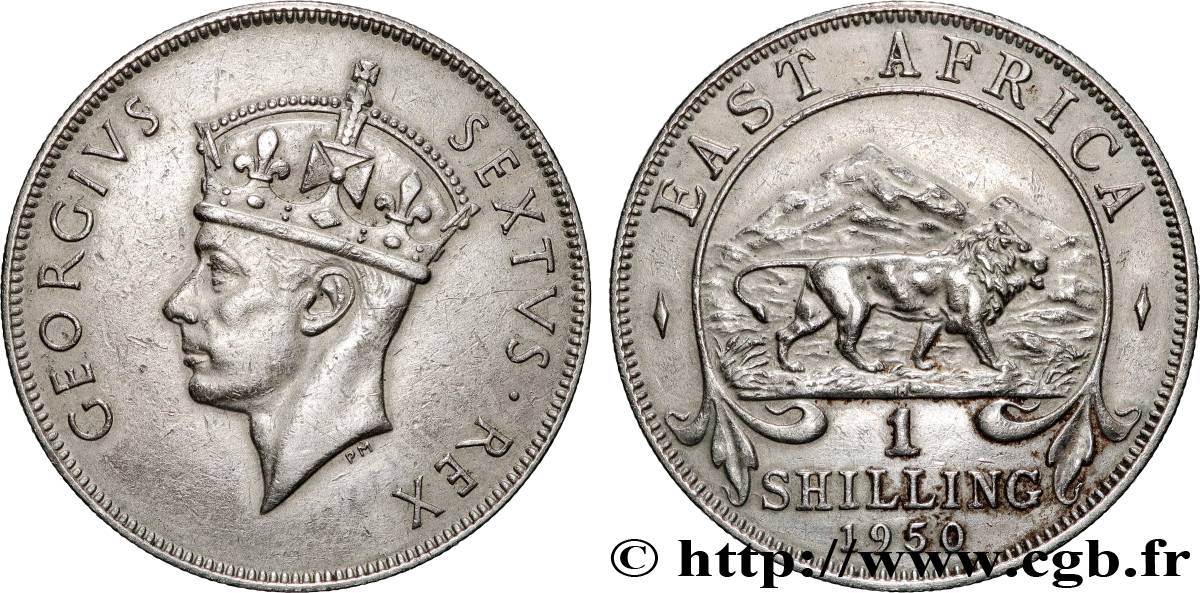 AFRIQUE DE L EST 1 Shilling Georges VI 1950 British Royal Mint TTB+ 