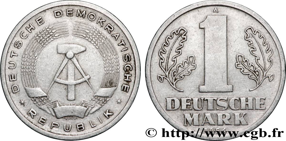 ALLEMAGNE RÉPUBLIQUE DÉMOCRATIQUE 1 Mark 1956 Berlin TTB 