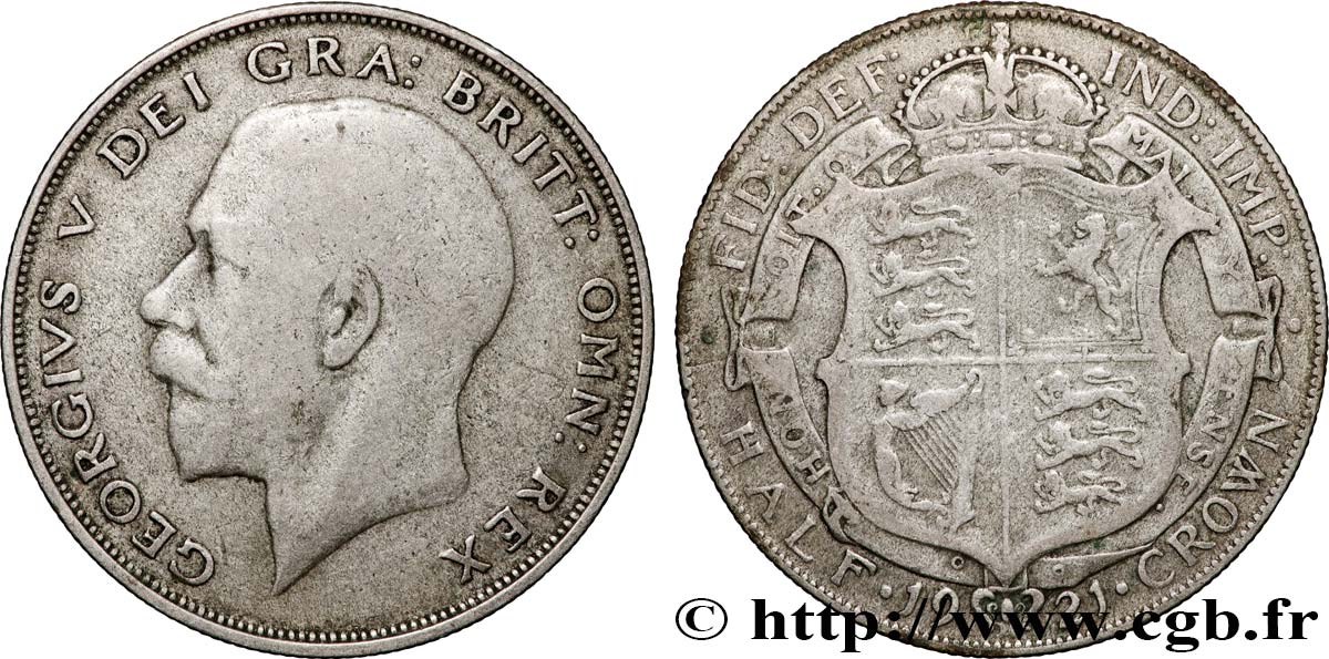 REGNO UNITO 1/2 Crown Georges V 1921 Londres MB 