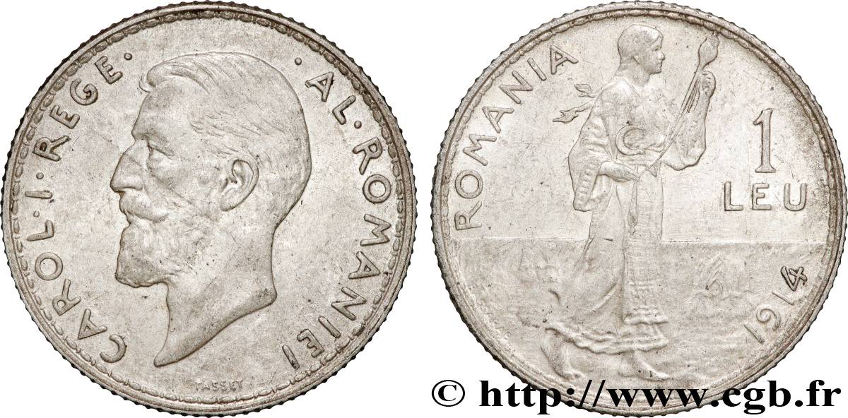 ROMANIA 1 Leu Charles Ier 1914  AU 