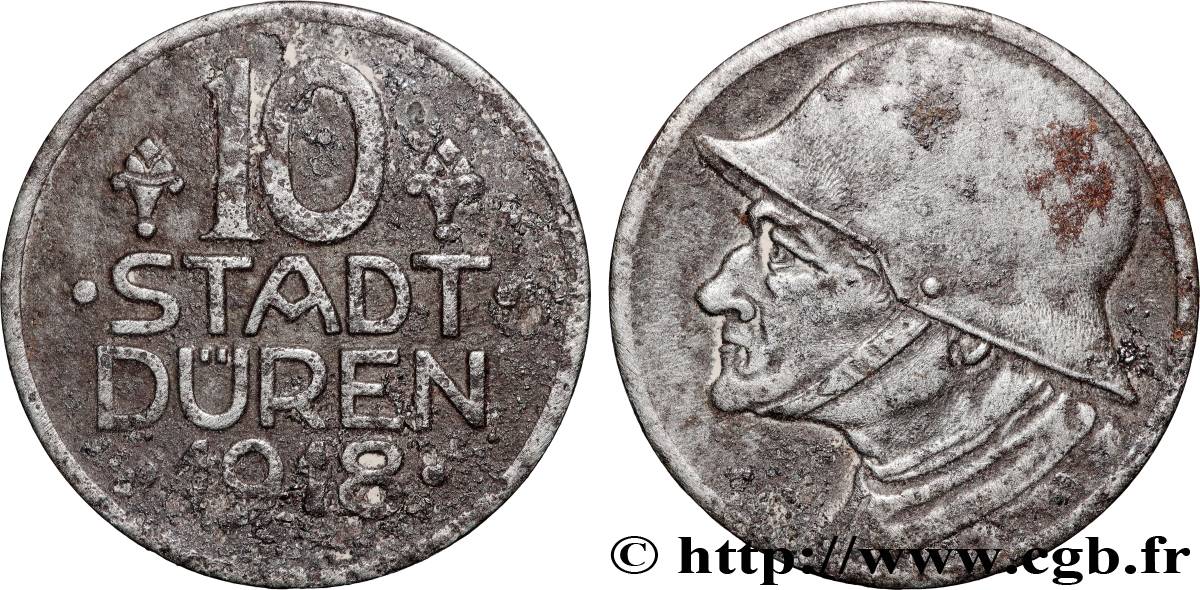 ALLEMAGNE - Notgeld 10 Pfennig Düren 1918  TTB 