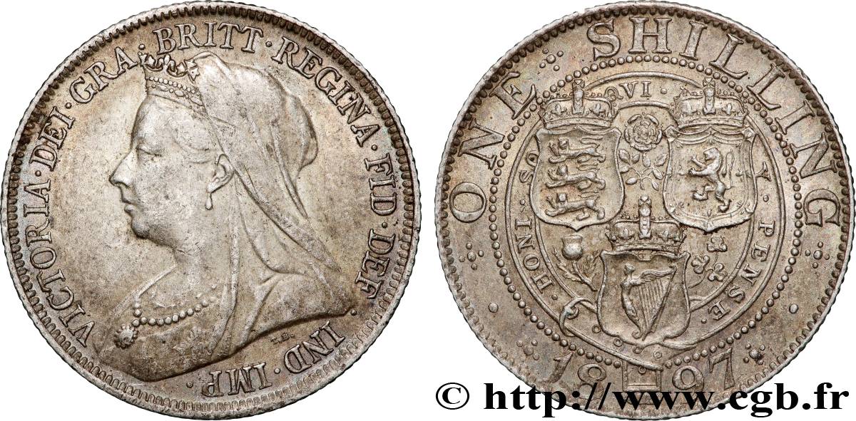 UNITED KINGDOM 1 Shilling Victoria “Old Head” 1897  AU 