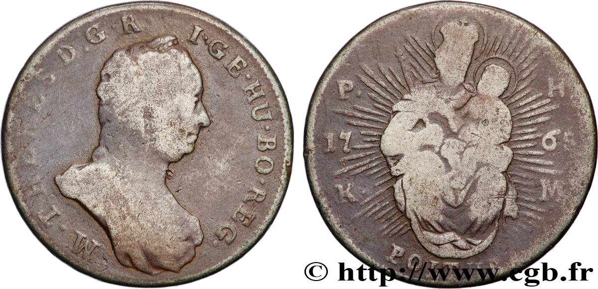 HUNGARY 1 Poltura Marie-Thérèse 1765  VF 