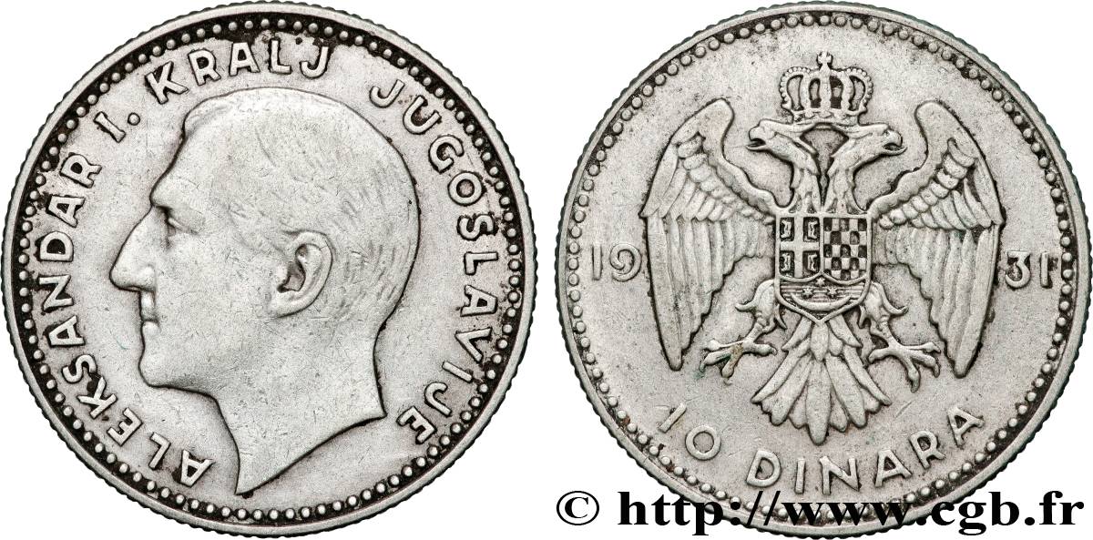 YUGOSLAVIA 10 Dinara Alexandre Ier 1931 Londres BB 