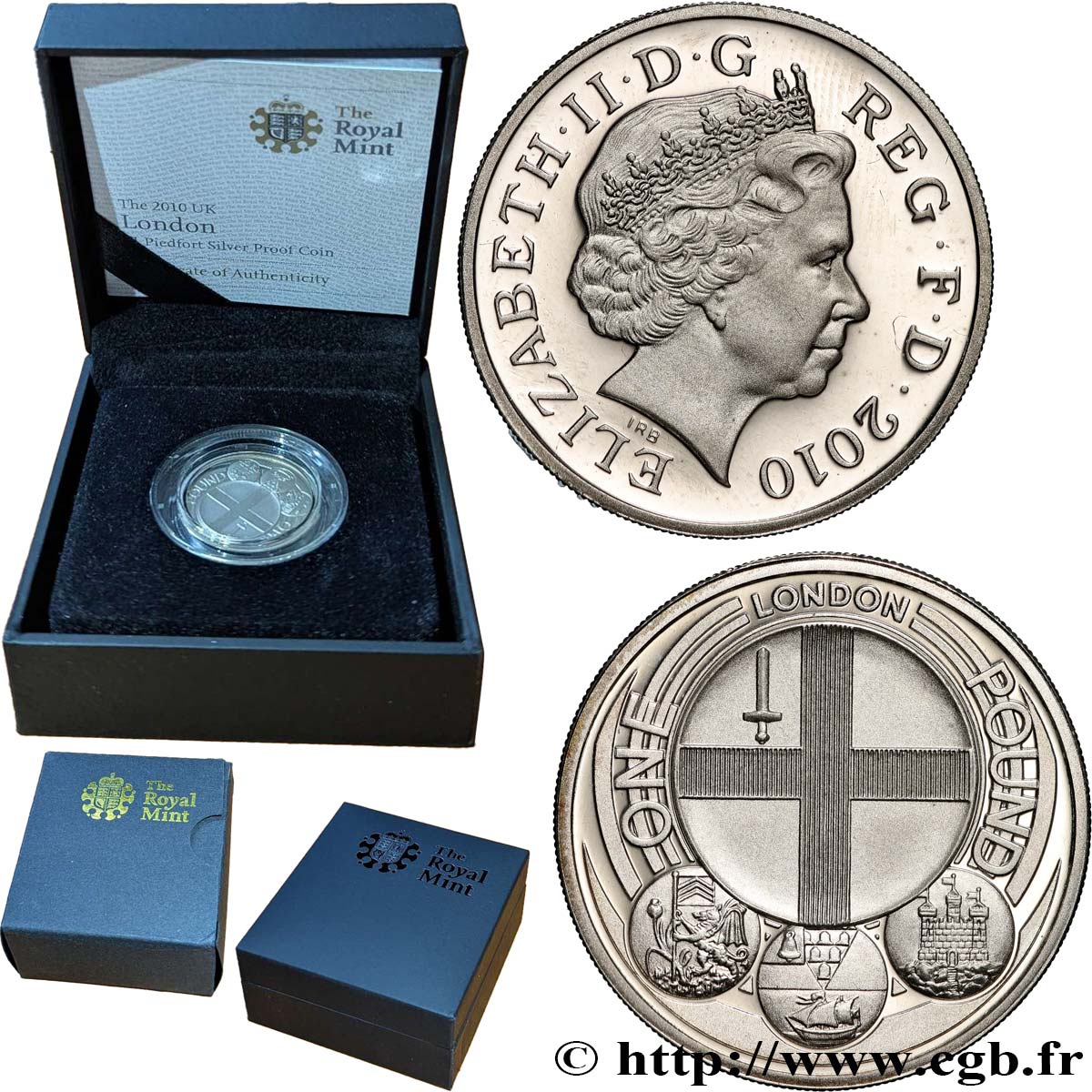 UNITED KINGDOM Piefort 1 Pound Proof Londres 2010  MS 