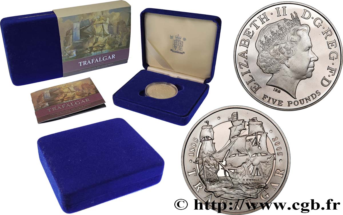 UNITED KINGDOM 5 Pounds (5 Livres) Proof Trafalgar 2005  MS 