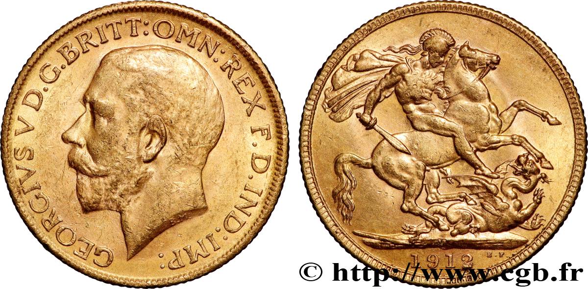 OR, PALLADIUM ET PLATINE INVESTISSEMENT 1 Souverain Georges V 1912 Melbourne TTB+ 