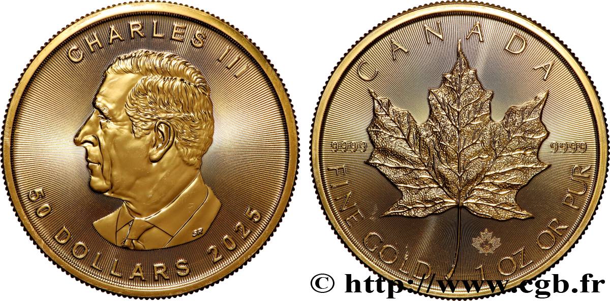 ORO, PALADIO Y PLATINO INVERSIÓN 1 Oz - 50 Dollars or  mapple leaf  2025  FDC 