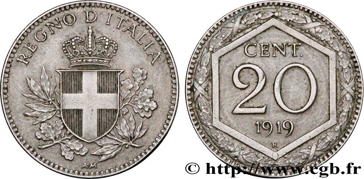 ITALIE 20 Centesimi écu 1919 Rome - R SUP 