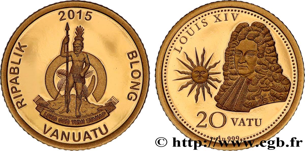 VANUATU 20 Vatu Proof Louis XIV 2015  MS 