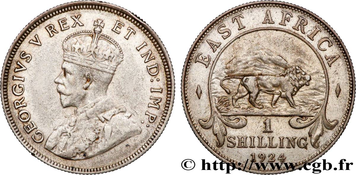 EAST AFRICA 1 Shilling Georges V 1924 British Royal Mint XF 