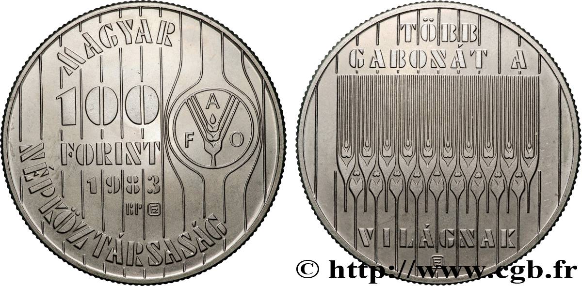 HUNGARY 100 Forint FAO 1983 Budapest MS 