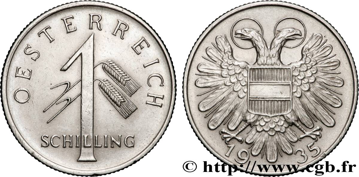 AUTRICHE 1 Schilling aigle bicéphale 1935  SUP 