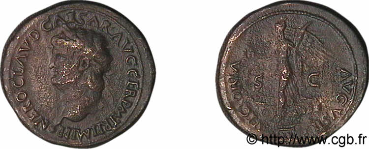 NERO Dupondius, (MB, Æ 29) VF