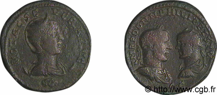 OTACILIA SEVERA, PHILIPPUS I UND PHILIPPUS II Médaillon ou Grand Bronze, (GB, Æ 30) SS