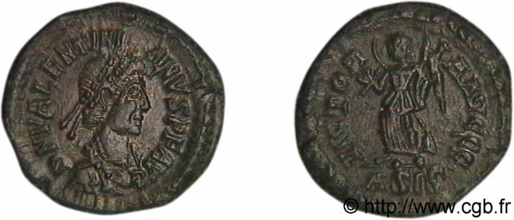 VALENTINIANO II Nummus (Æ 4) SC