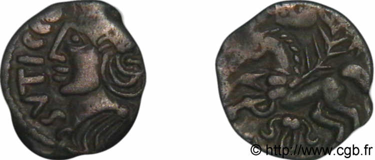 VÉLIOCASSES (Région du Vexin normand) Bronze SVTICOS à la tête casquée TTB+
