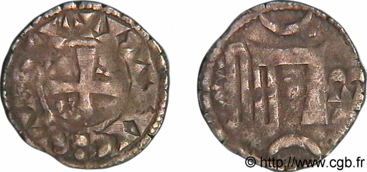 CHÂTEAUDUN - VISCOUNTCY OF CHÂTEAUDUN - THIBAUT V LE BON ET LOUIS Denier type bléso-chartrain XF