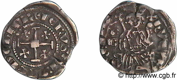 KINGDOM OF CYPRUS - HUGUES IV OF LUSIGNAN Demi-gros au B n.d. Paphos fSS/SS