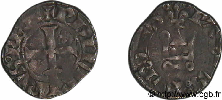 PHILIPPE VI DE VALOIS Denier tournois, 2e type n.d.  TTB