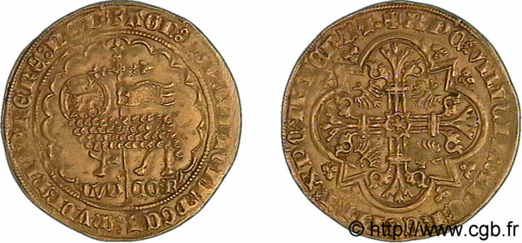 COUNTY OF FLANDRE - LOUIS OF MALE Grand mouton d or c. 1356-1370 Gand fVZ