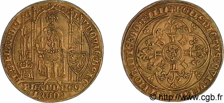 FLANDERS - COUNTY OF FLANDERS - LOUIS OF MALE Flandre d or c. 1369/70 Gand AU