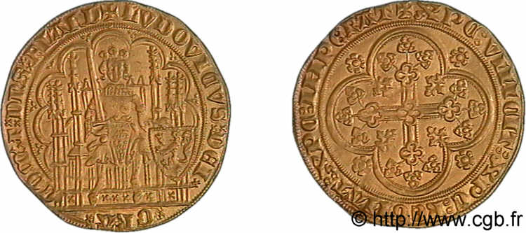 FLANDRE - COMTÉ DE FLANDRE - LOUIS DE MALE Écu d or au lion c. 1373-1383 Gand ou Malines FDC