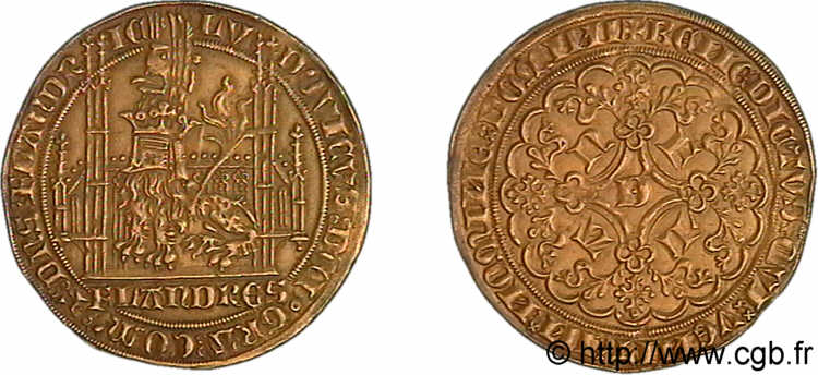 COUNTY OF FLANDRE - LOUIS OF MALE Lion d or c. 1365-1370 Gand SPL