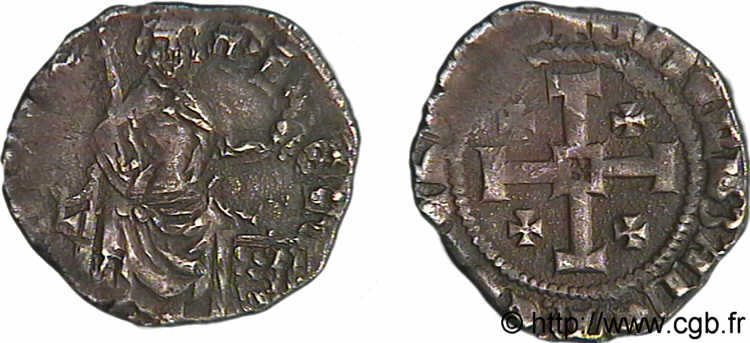 CHYPRE - ROYAUME DE CHYPRE - PIERRE Ier Demi-gros ou petit gros c. 1370-1380 Nicosie SS