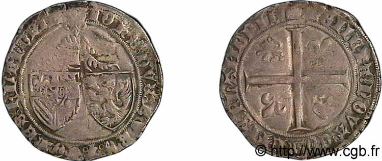 FLANDRE - COMTÉ DE FLANDRE - JEAN SANS PEUR Double gros  penning Jans  c.1409 Gand XF