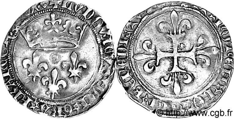 LOUIS XI LE PRUDENT Gros de roi 31/12/1461 Lyon TTB