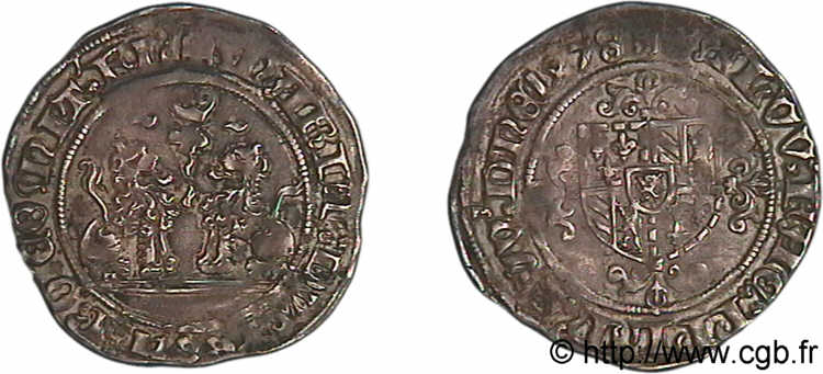 FLANDERS - COUNTY OF FLANDERS - LOUIS I OF CRÉCY - MARY OF BURGUNDY Double briquet 1478 Bruges XF