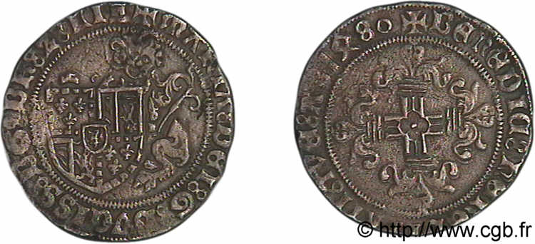 BRABANT - DUCHY OF BRABANT - MARY OF BURGUNDY Briquet 1480 Anvers XF