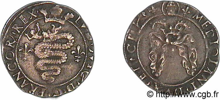 ITALY - DUCHY OF MILAN - LOUIS XII Bissone ou gros royal de 3 sous c. 1500-1512 Milan AU