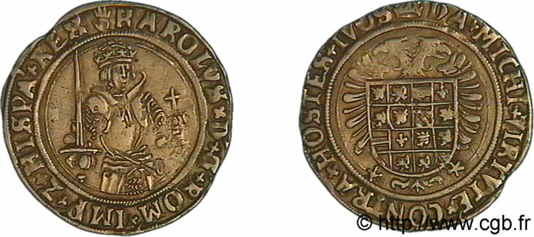 SPANISH NETHERLANDS - DUCHY OF BRABANT - CHARLES V  Florin karolus d or n.d. Anvers XF