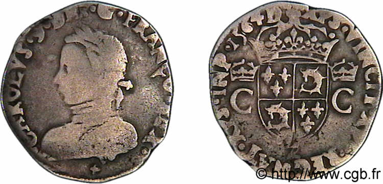 CHARLES IX Teston du Dauphiné 1564 Grenoble S/fSS