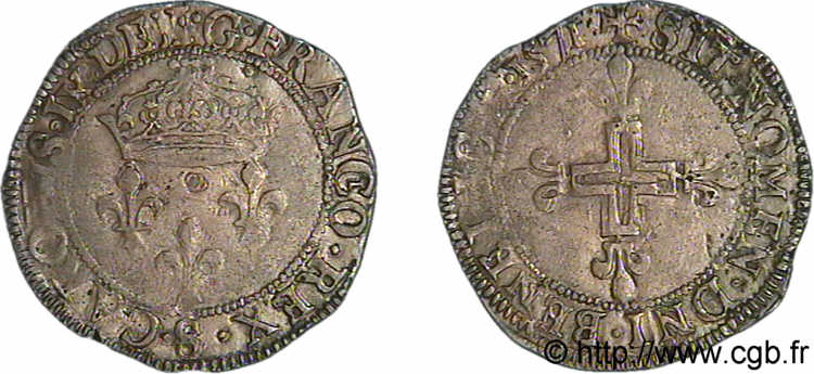 CHARLES IX Double sol parisis, 1er type 1571 Troyes AU