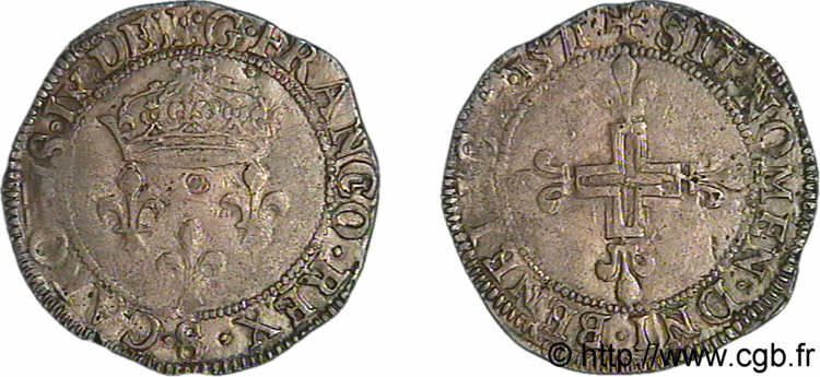 CHARLES IX Double sol parisis, 1er type 1571 Troyes q.SPL