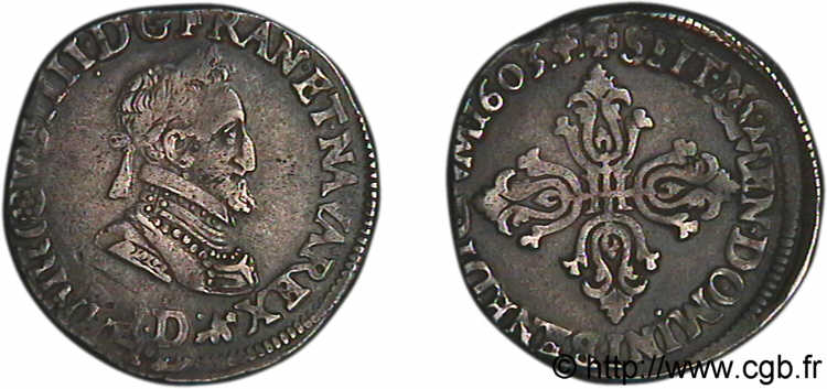 HENRI IV LE GRAND Demi-franc, type de Lyon 1603 Lyon TTB