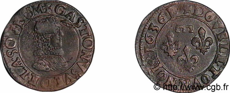 PRINCIPAUTY OF DOMBES - GASTON OF ORLEANS Double tournois XF